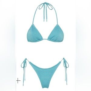 Triangl Stevie Baby Blue Sparkle Bikini Top & Bottom